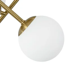 Adjustable Opal Glass Globe Brass Sputnik Semi Flush Mount