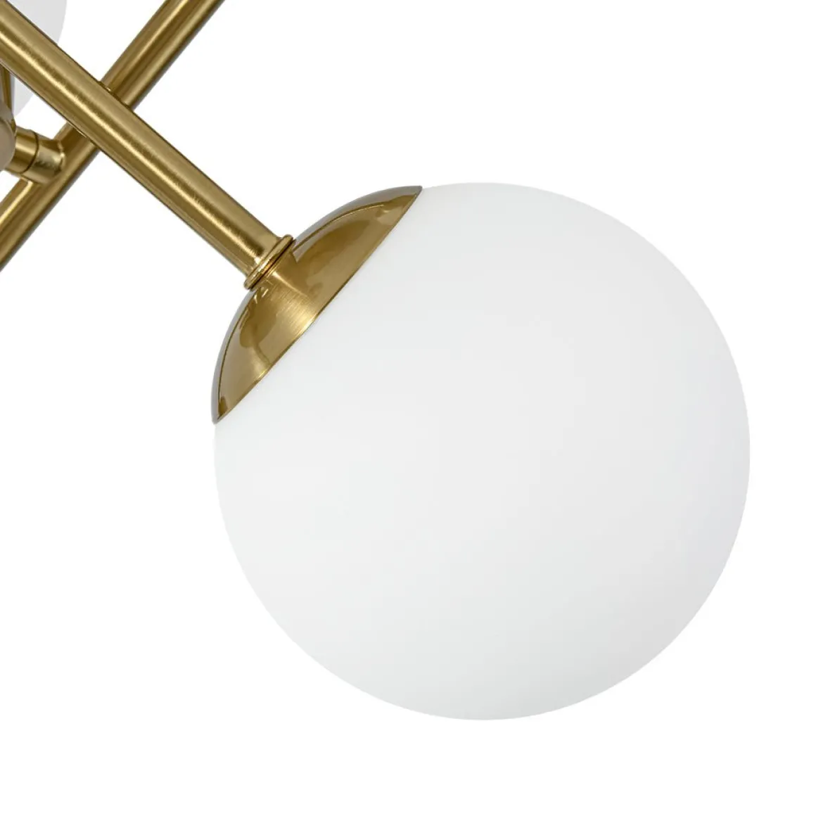 Adjustable Opal Glass Globe Brass Sputnik Semi Flush Mount