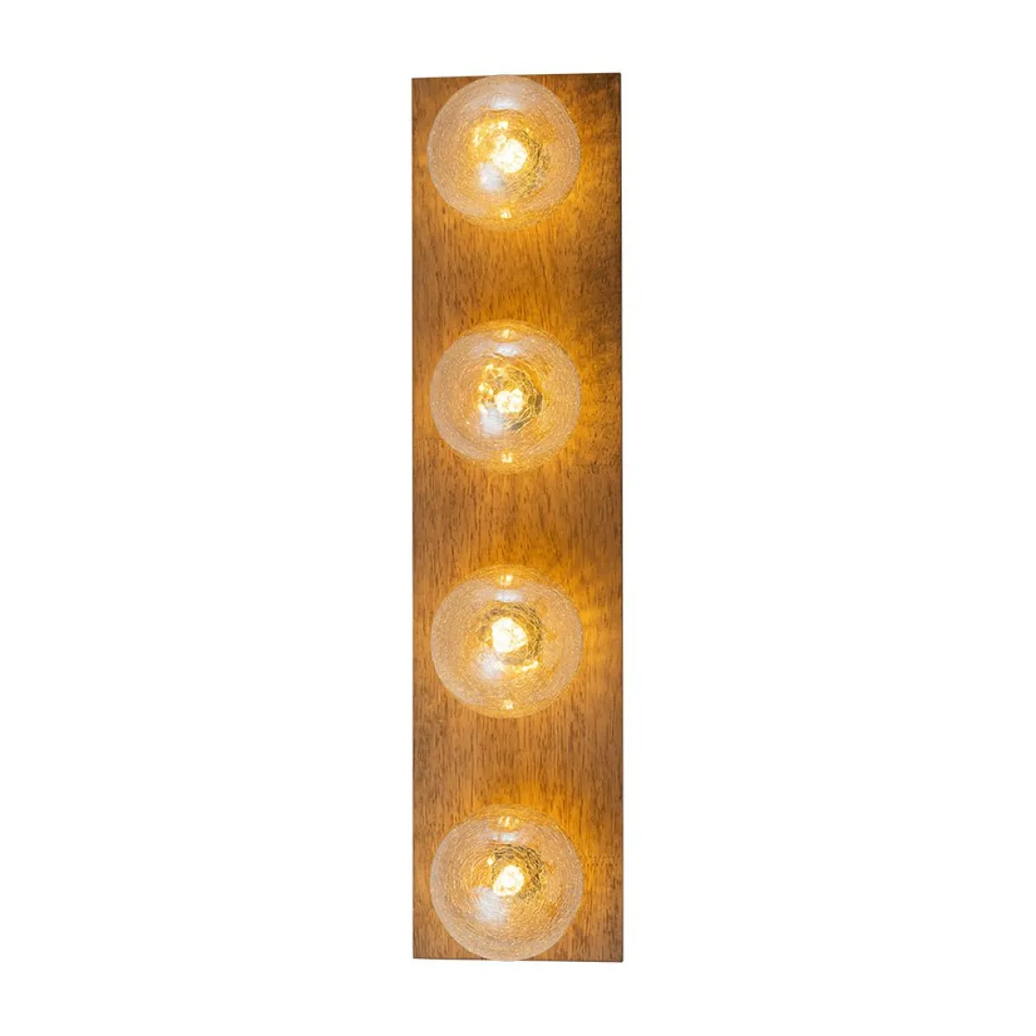 Amber Textured Glass Linear Wooden Semi Flush Mount / Wall Light