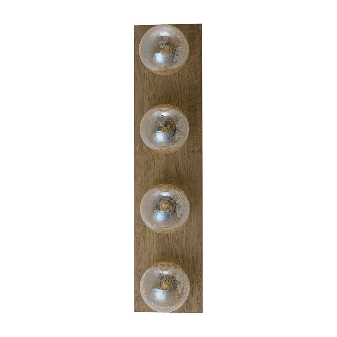 Amber Textured Glass Linear Wooden Semi Flush Mount / Wall Light