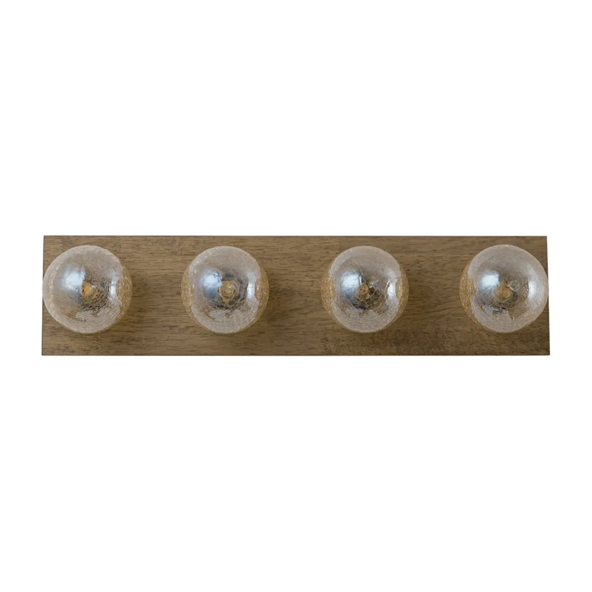 Amber Textured Glass Linear Wooden Semi Flush Mount / Wall Light