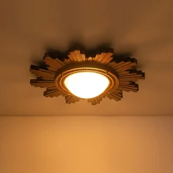 Antique Apollo Sunburst Sculpture Flush Mount / Wall Light