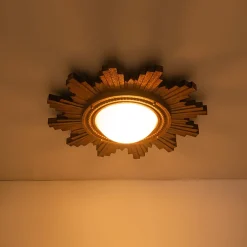 Antique Apollo Sunburst Sculpture Flush Mount / Wall Light
