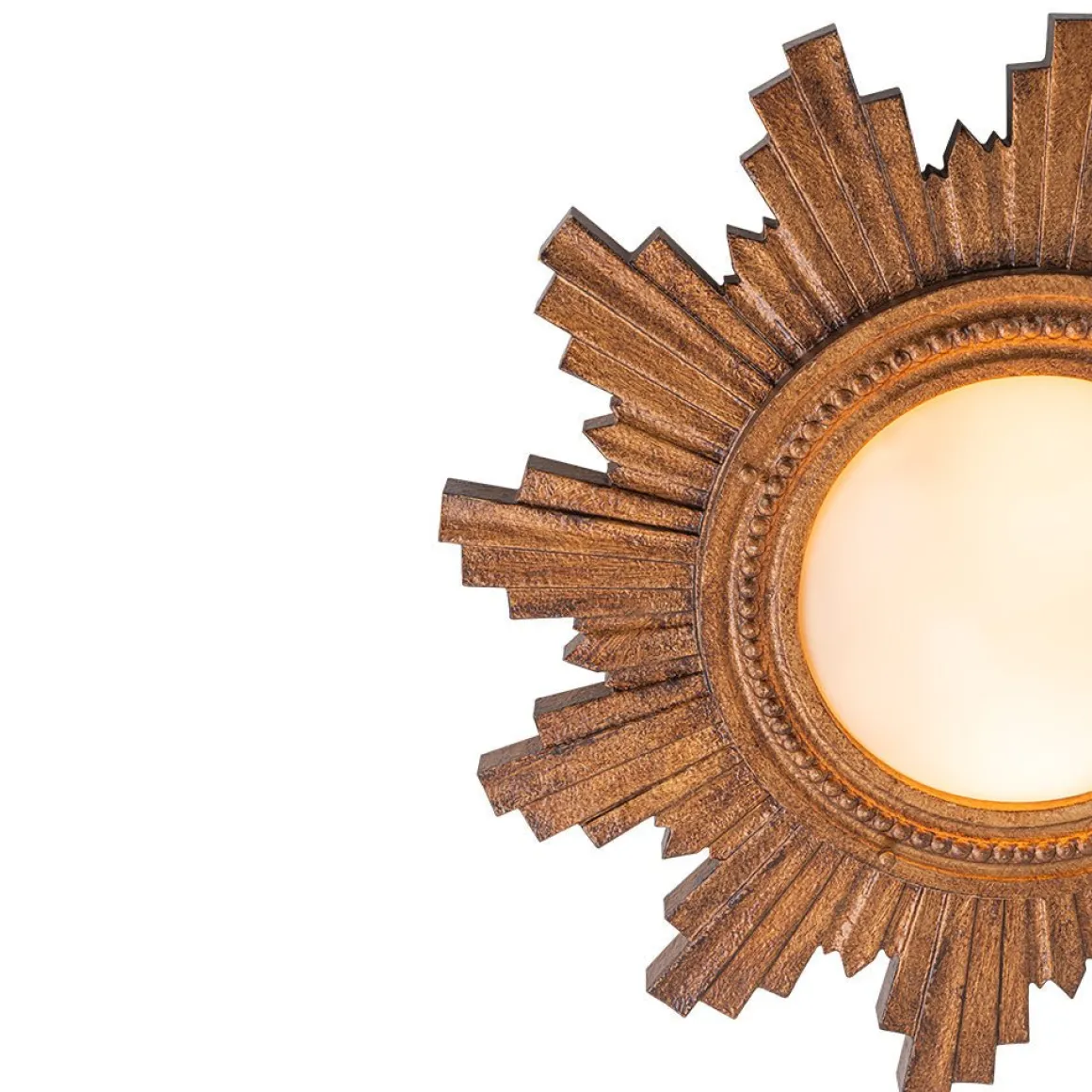 Antique Apollo Sunburst Sculpture Flush Mount / Wall Light