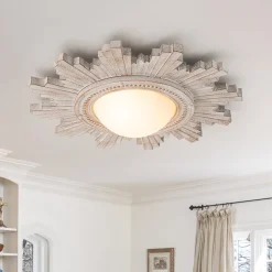 Antique Apollo Sunburst Sculpture Flush Mount / Wall Light