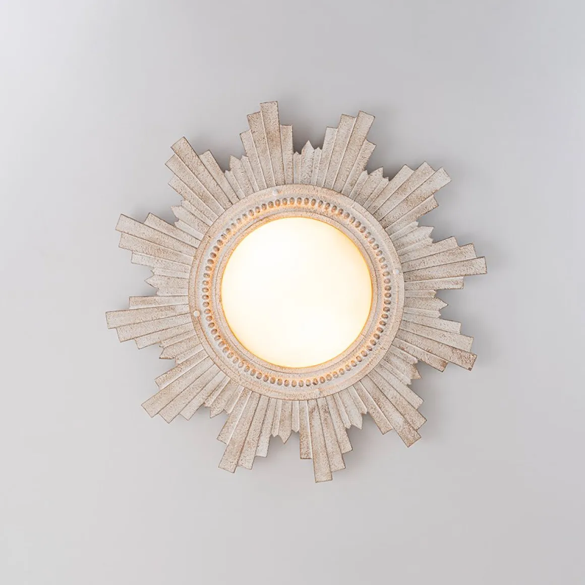 Antique Apollo Sunburst Sculpture Flush Mount / Wall Light