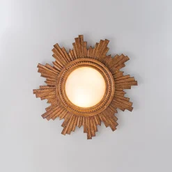 Antique Apollo Sunburst Sculpture Flush Mount / Wall Light