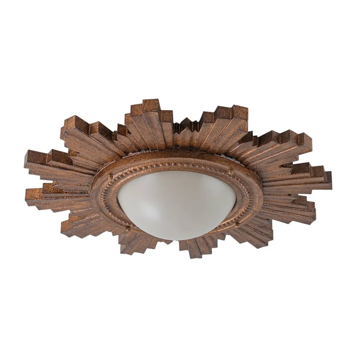 Antique Apollo Sunburst Sculpture Flush Mount / Wall Light