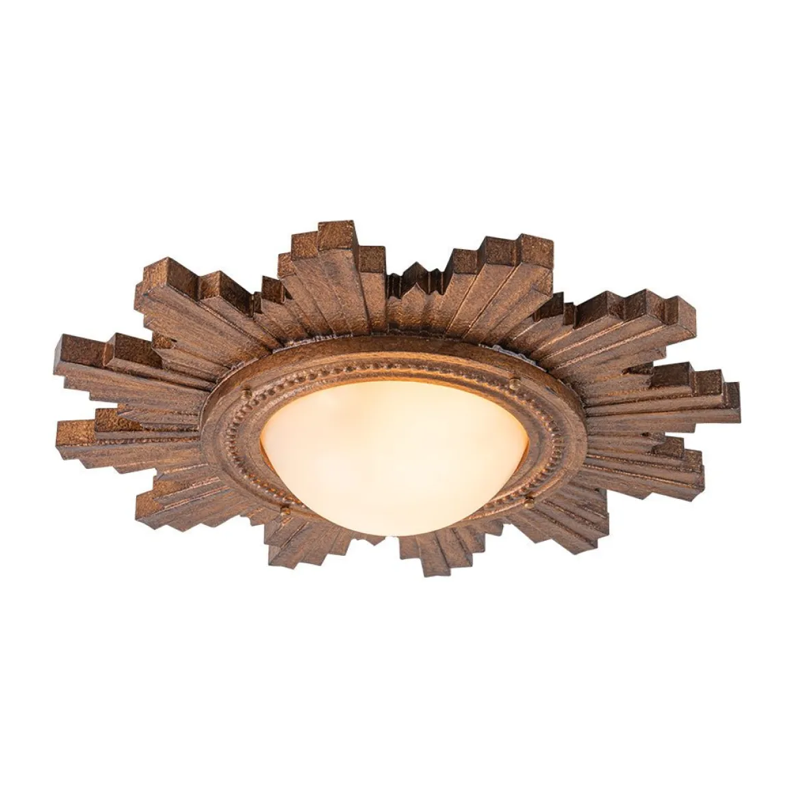 Antique Apollo Sunburst Sculpture Flush Mount / Wall Light