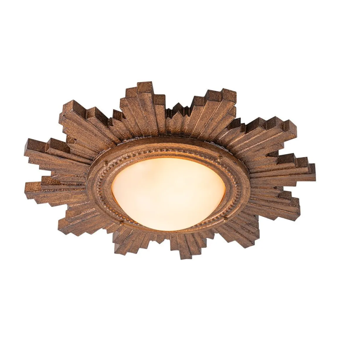 Antique Apollo Sunburst Sculpture Flush Mount / Wall Light
