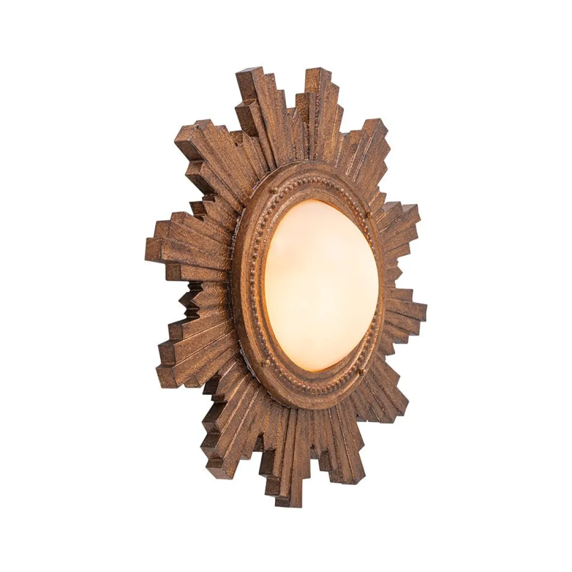 Antique Apollo Sunburst Sculpture Flush Mount / Wall Light