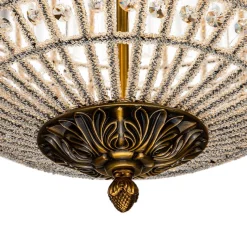 Antique Brass Crystal Globe Chandelier