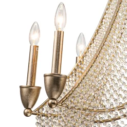 Antique Candle Style Crystal Bead Empire Chandelier
