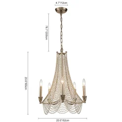 Antique Candle Style Crystal Bead Empire Chandelier