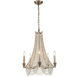Antique Candle Style Crystal Bead Empire Chandelier