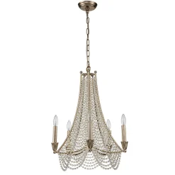 Antique Candle Style Crystal Bead Empire Chandelier