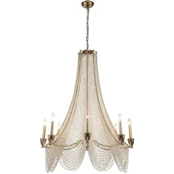 Antique Candle Style Crystal Bead Empire Chandelier