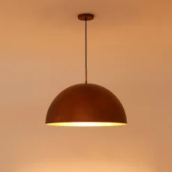 Antique Copper Style Iron Oversized Dome Pendant Light