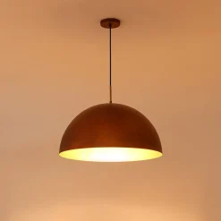 Antique Copper Style Iron Oversized Dome Pendant Light