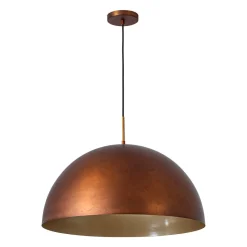Antique Copper Style Iron Oversized Dome Pendant Light