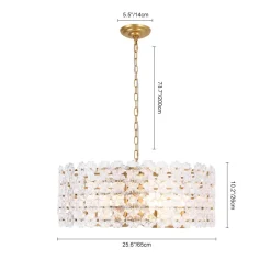 Art Deco Blossom Floral Cage Drum Lantern Pendant Light