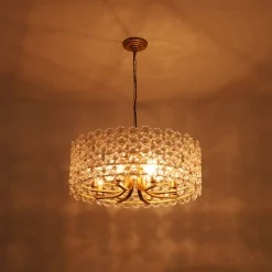 Art Deco Blossom Floral Cage Drum Lantern Pendant Light