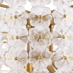 Art Deco Blossom Floral Cage Drum Lantern Pendant Light