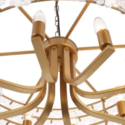 Art Deco Blossom Floral Cage Drum Lantern Pendant Light