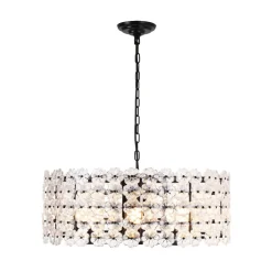 Art Deco Blossom Floral Cage Drum Lantern Pendant Light