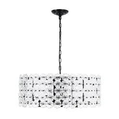Art Deco Blossom Floral Cage Drum Lantern Pendant Light