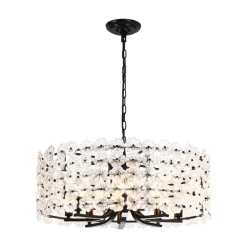 Art Deco Blossom Floral Cage Drum Lantern Pendant Light
