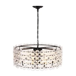 Art Deco Blossom Floral Cage Drum Lantern Pendant Light