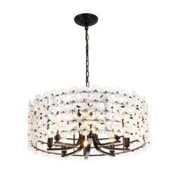 Art Deco Blossom Floral Cage Drum Lantern Pendant Light