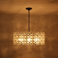 Art Deco Blossom Floral Cage Drum Lantern Pendant Light