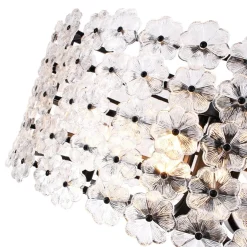 Art Deco Blossom Floral Cage Drum Lantern Pendant Light