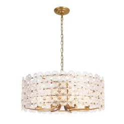 Art Deco Blossom Floral Cage Drum Lantern Pendant Light