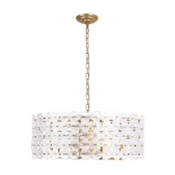 Art Deco Blossom Floral Cage Drum Lantern Pendant Light