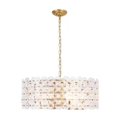Art Deco Blossom Floral Cage Drum Lantern Pendant Light