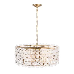 Art Deco Blossom Floral Cage Drum Lantern Pendant Light
