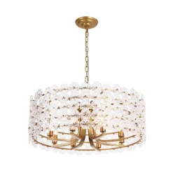 Art Deco Blossom Floral Cage Drum Lantern Pendant Light