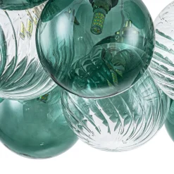 Art Deco Blue Hue Cluster Glass Globe Bubble Chandelier