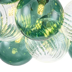 Art Deco Blue Hue Cluster Glass Globe Bubble Chandelier