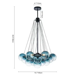 Art Deco Color Cluster Glass Globe Bubble Chandelier