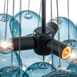 Art Deco Color Cluster Glass Globe Bubble Chandelier