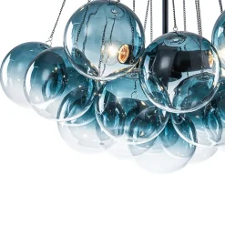 Art Deco Color Cluster Glass Globe Bubble Chandelier