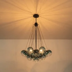 Art Deco Color Cluster Glass Globe Bubble Chandelier