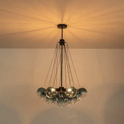 Art Deco Color Cluster Glass Globe Bubble Chandelier