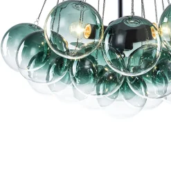 Art Deco Color Cluster Glass Globe Bubble Chandelier