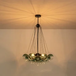 Art Deco Color Cluster Glass Globe Bubble Chandelier