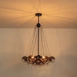 Art Deco Color Cluster Glass Globe Bubble Chandelier